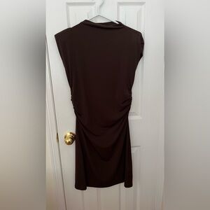 H&M Brown Shoulder padded Mini Dress